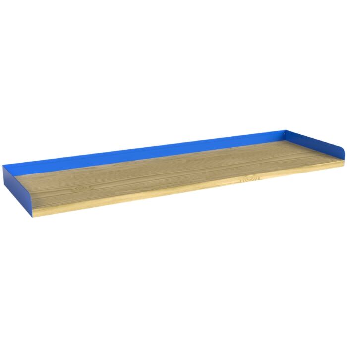 Kraftmeister Premium Rubberwood-Arbeitsplatte mit blauem Rand