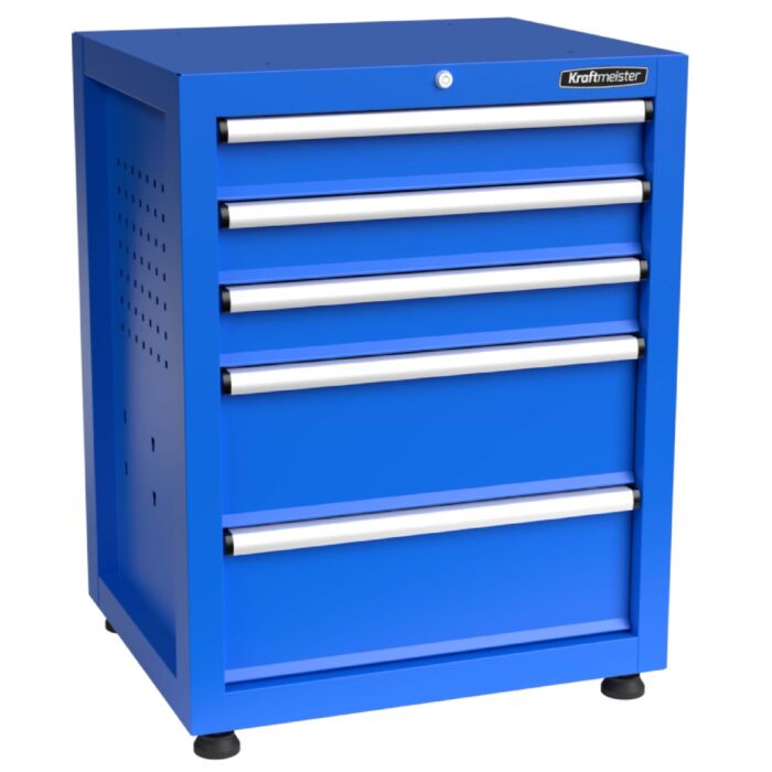 Kraftmeister Premium Werkbank Werkzeugschrank 5 Schubladen blau